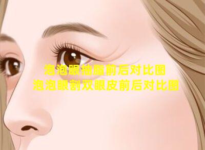 泡泡眼抽脂前后对比图 泡泡眼割双眼皮前后对比图